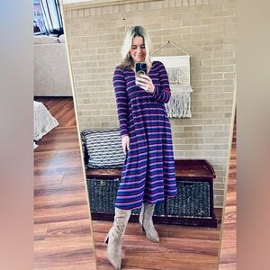 The Nines by HATCH Striped Midi Dress - Maternity